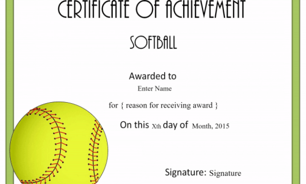 Free Softball Certificate Templates Customize Online Within Free Softball Certificate Templates