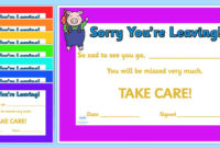 Free Sorry You Are Leaving Certificate Teacher Made In Leaving Certificate Template