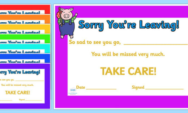 Free Sorry You Are Leaving Certificate Teacher Made In Leaving Certificate Template