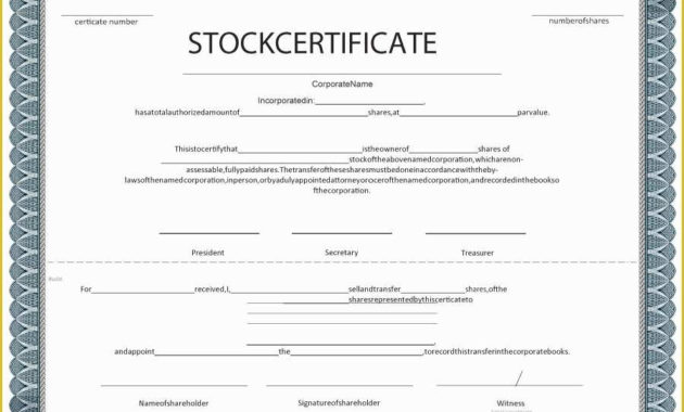 Free Stock Certificate Template Microsoft Word Of With Regard To Share Certificate Template Pdf