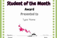 Free Student Of The Month Certificate In Manager Of The Month Certificate Template