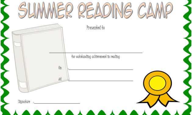 Free Summer Reading Certificate Printable 7 Special Edition Intended For Amazing Certificate For Summer Camp Free Templates 2020