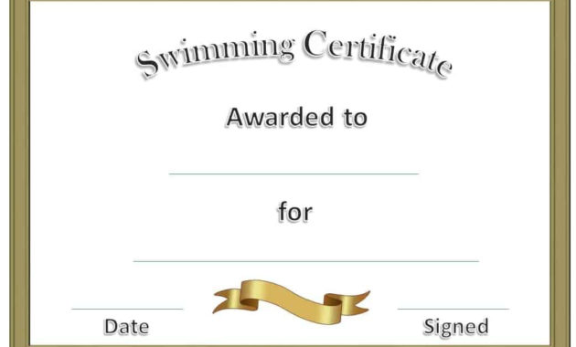 Free Swimming Certificate Templates Customize Online For Awesome Swimming Certificate Template