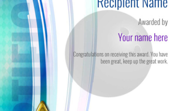 Free Ten Pin Bowling Certificate Templates Inc Printable Intended For Awesome Bowling Certificate Template