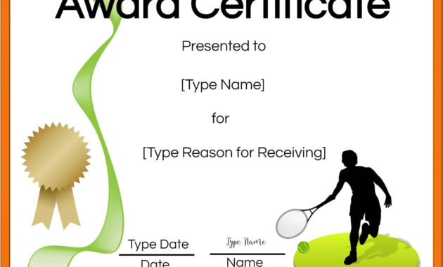 Free Tennis Certificate Customize Online Print In Best Printable Tennis Certificate Templates 20 Ideas