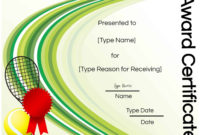 Free Tennis Certificate Customize Online Print Regarding Awesome Tennis Certificate Template Free
