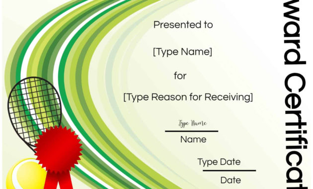 Free Tennis Certificate Customize Online Print Regarding Awesome Tennis Certificate Template Free