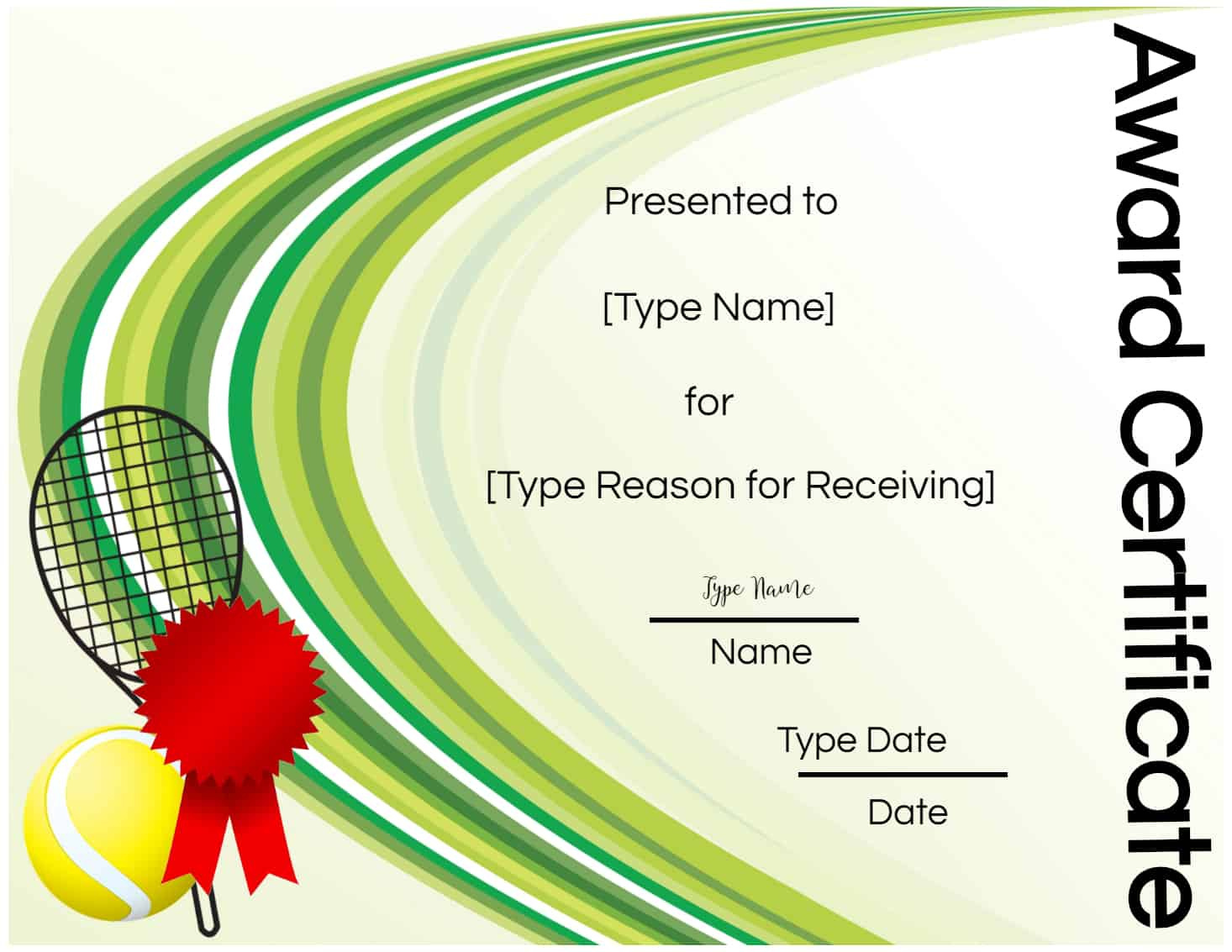 Free Tennis Certificate Customize Online Print Regarding Awesome Tennis Certificate Template Free