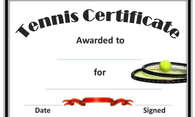 Free Tennis Certificate Templates Customizable Printable Intended For Tennis Participation Certificate