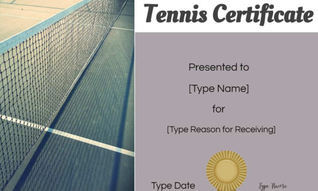 Free Tennis Certificates Edit Online And Print At Home In Best Editable Tennis Certificates