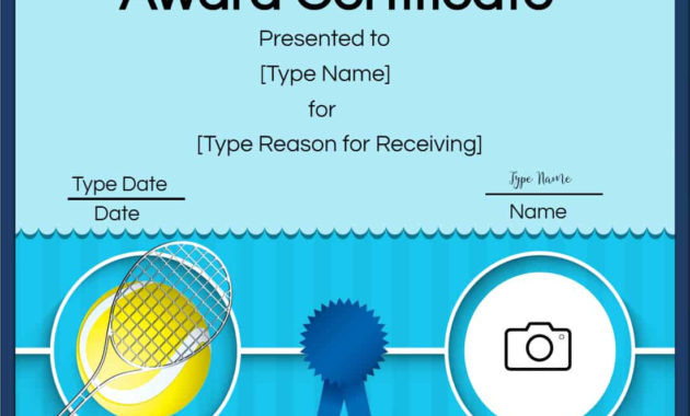 Free Tennis Certificates Edit Online And Print At Home In Tennis Certificate Template Free