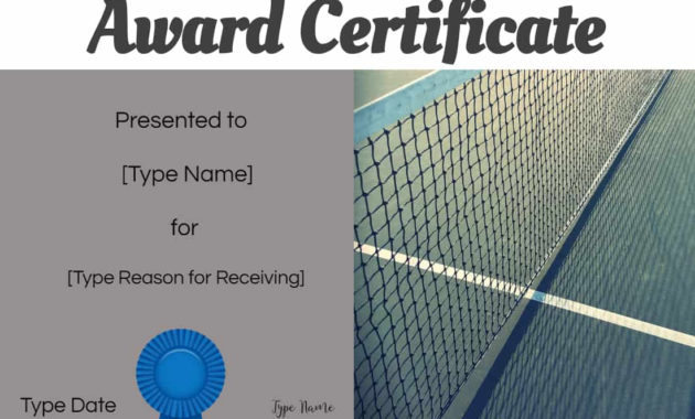 Free Tennis Certificates Edit Online And Print At Home With Regard To Best Editable Tennis Certificates
