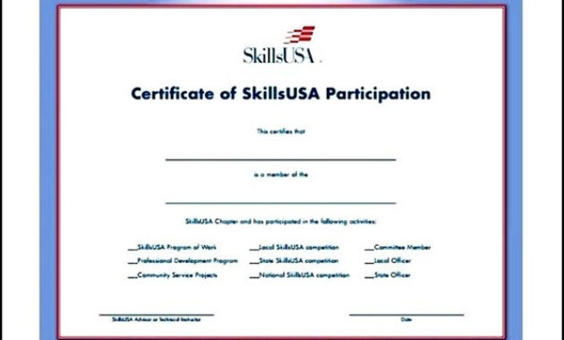 Free Training Participation Certificate Word Format With Certificate Of Participation In Workshop Template