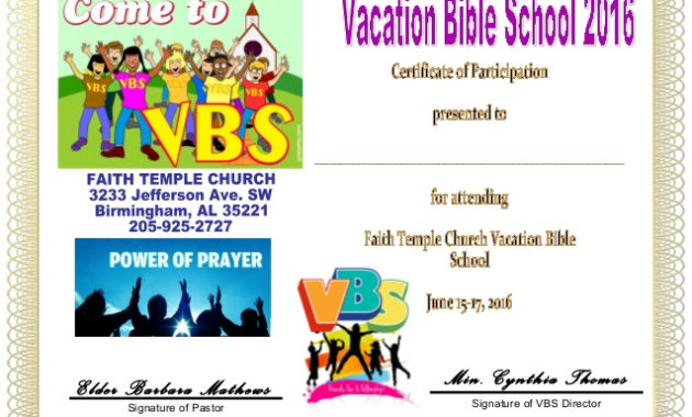 Free Vbs Certificate Templates Best Templates Ideas Throughout Best Vbs Certificate Template