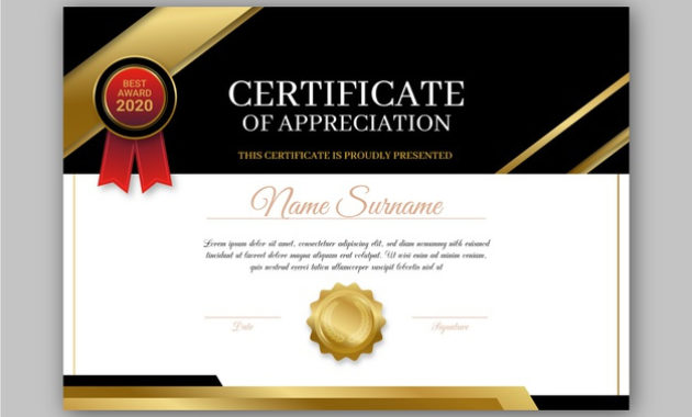 Free Vector Award Certificate Template Concept Intended For Awesome Award Certificate Design Template