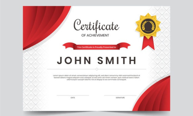 Free Vector Certificate Of Achievement Template Within Certificate Of Accomplishment Template Free