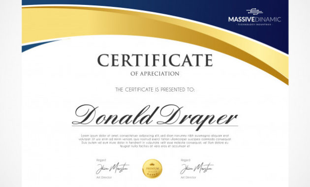 Free Vector Elegant Appreciation Certificate Template For Quality Free Certificate Of Appreciation Template Downloads