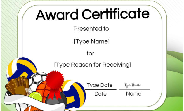 Free Volleyball Certificate Edit Online And Print At Home Inside Volleyball Award Certificate Template Free