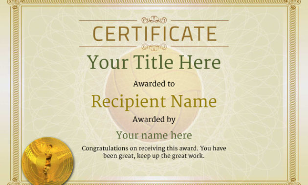 Free Volleyball Certificate Templates Add Printable Regarding Volleyball Certificate Template Free