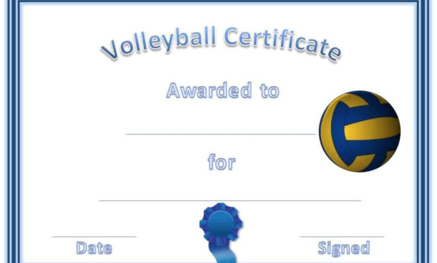 Free Volleyball Certificate Templates Customize Online Intended For Running Certificate Templates 10 Fun Sports Designs