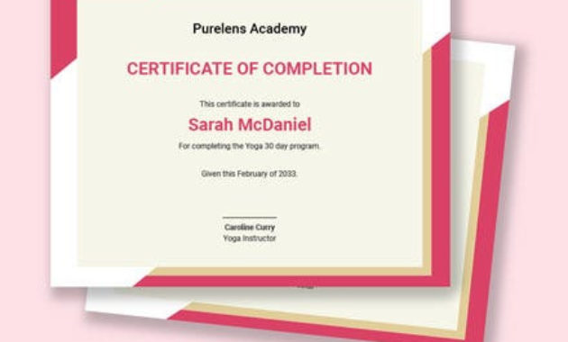 Free Yoga Certificate Templates Word Psd Google Docs Regarding Yoga Gift Certificate Template Free