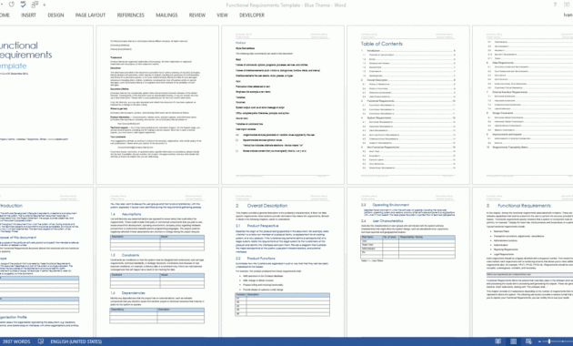 Functional Requirements Specification Template Ms Word With Regard To Business Requirements Definition Template