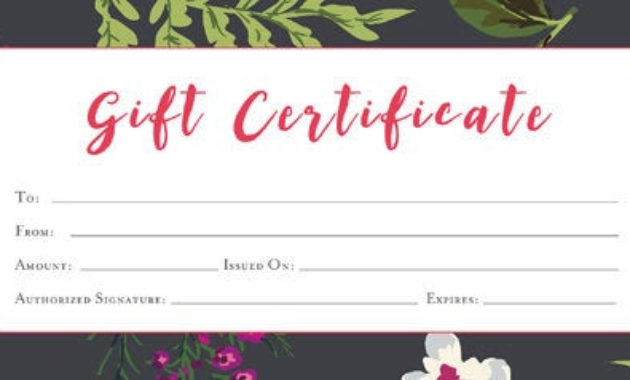 Garden Floral Gift Certificate Download Flowers Premade Intended For Awesome Landscape Certificate Templates