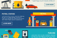 Gas Petrol Station Flat Banners Set Download Free For Petrol Station Business Plan Template