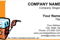 Gas Station Business Card In Petrol Station Business Plan Template