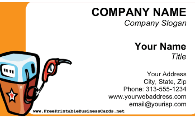 Gas Station Business Card In Petrol Station Business Plan Template