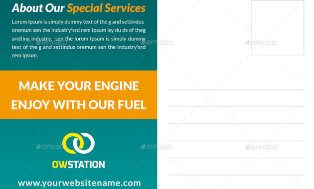 Gas Station Postcard Templateowpictures Graphicriver With Regard To Petrol Station Business Plan Template