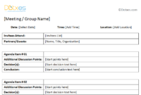 General Meeting Minutes Template Dotxes Throughout Operations Meeting Template