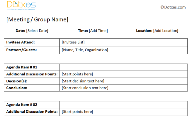 General Meeting Minutes Template Dotxes Throughout Operations Meeting Template