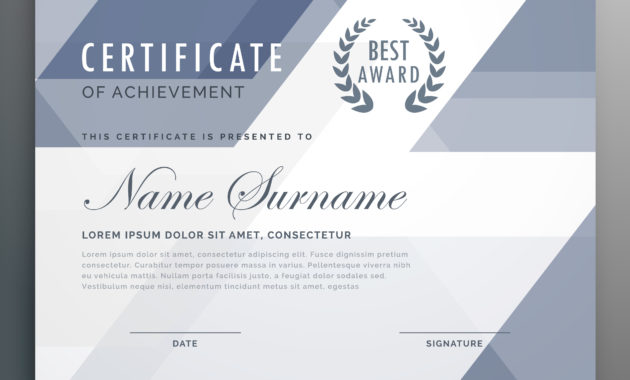Geometric Certificate Award Template Vector Design Pertaining To Drawing Competition Certificate Template 7 Designs