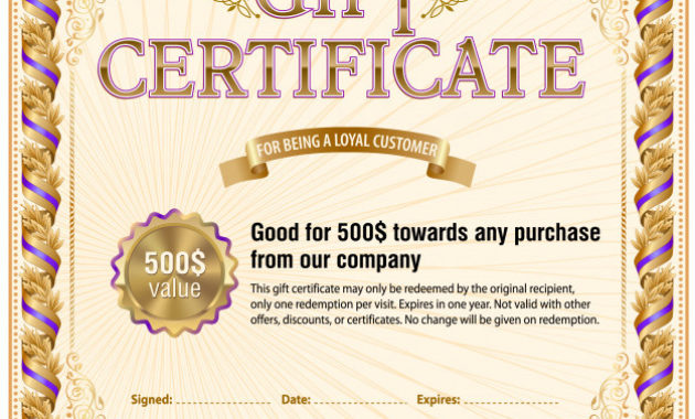 Gift Certificate Blank Template Vector Premium Download Regarding Best Blank Certificate Templates Free Download