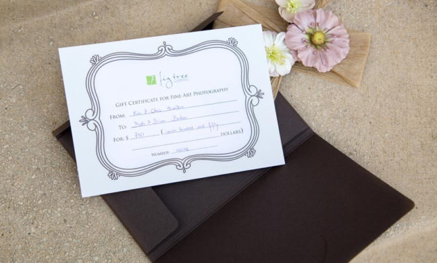 Gift Certificate For Photography Session Fig Tree Regarding Printable Photography Session Gift Certificate