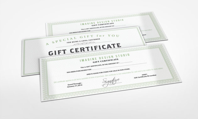 Gift Certificate Mockupidesignstudio For Amazing Mock Certificate Template