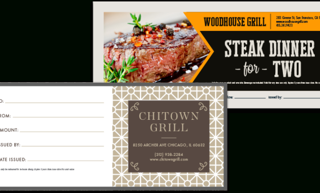 Gift Certificate Printing For Restaurants Musthavemenus Inside Pizza Gift Certificate Template