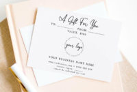 Gift Certificate Template Small Business Gift Card Gift Etsy For Small Certificate Template