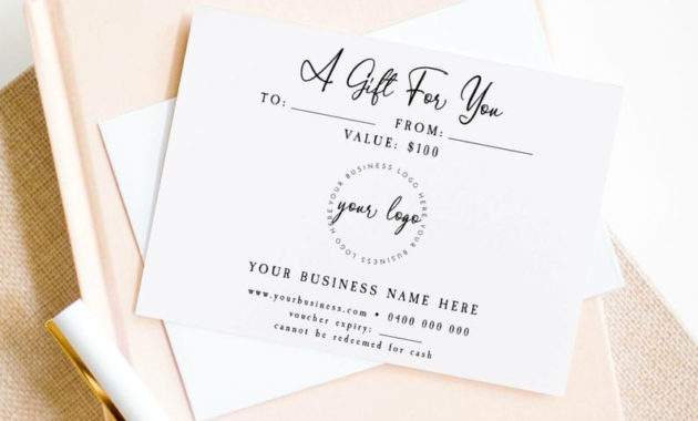 Gift Certificate Template Small Business Gift Card Gift Etsy For Small Certificate Template
