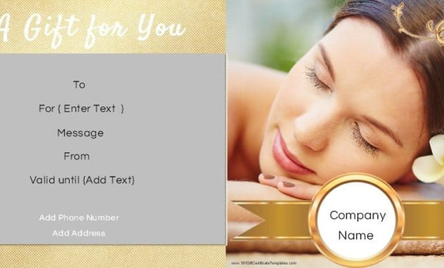 Gift Certificate Templates For A Hair Salon Within Free Printable Hair Salon Gift Certificate Template