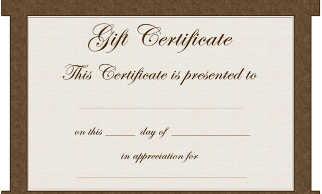 Gift Certificate Templates To Print Activity Shelter Inside Awesome Printable Gift Certificates Templates Free