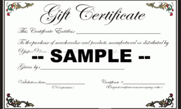Gift Certificates Baubles From The Seabrandie With This Certificate Entitles The Bearer Template