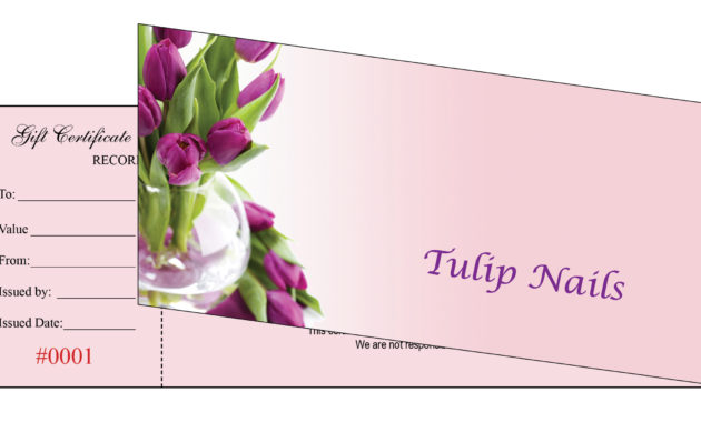 Gift Certificates Printing For Nail Salon For Nail Salon Gift Certificate