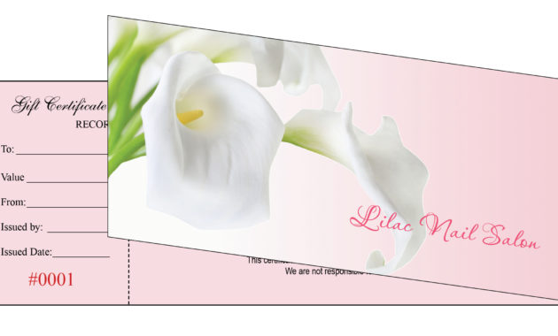 Gift Certificates Printing For Nail Salon With Awesome Nail Salon Gift Certificate