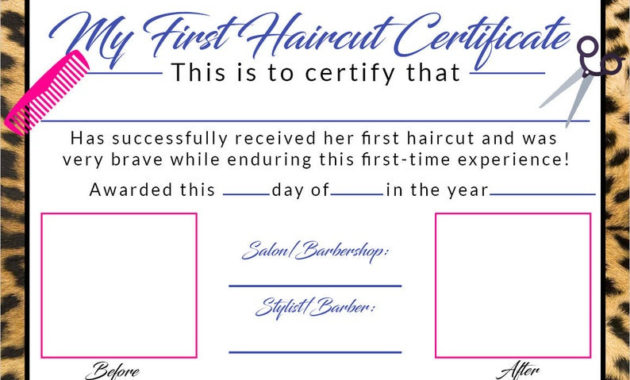 Girls First Haircut Certificate Baby First Haircut Photo Pertaining To Awesome First Haircut Certificate