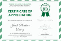 Girlscoutcertificateofappreciationeditabletemplate For Amazing Handwriting Certificate Template 10 Catchy Designs