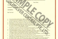 Goldsilver Central Bullion Storage Program With Regard To Certificate Of Ownership Template