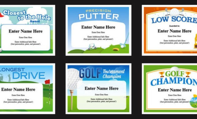 Golf Award Certificates Personalize These Templates Intended For Printable Youth Football Certificate Templates
