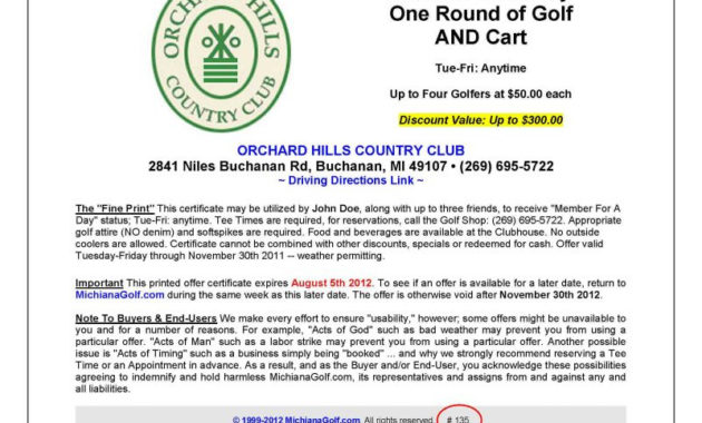 Golf Certificate Example Pdf Pdf Format Edatabase With Golf Certificate Template Free